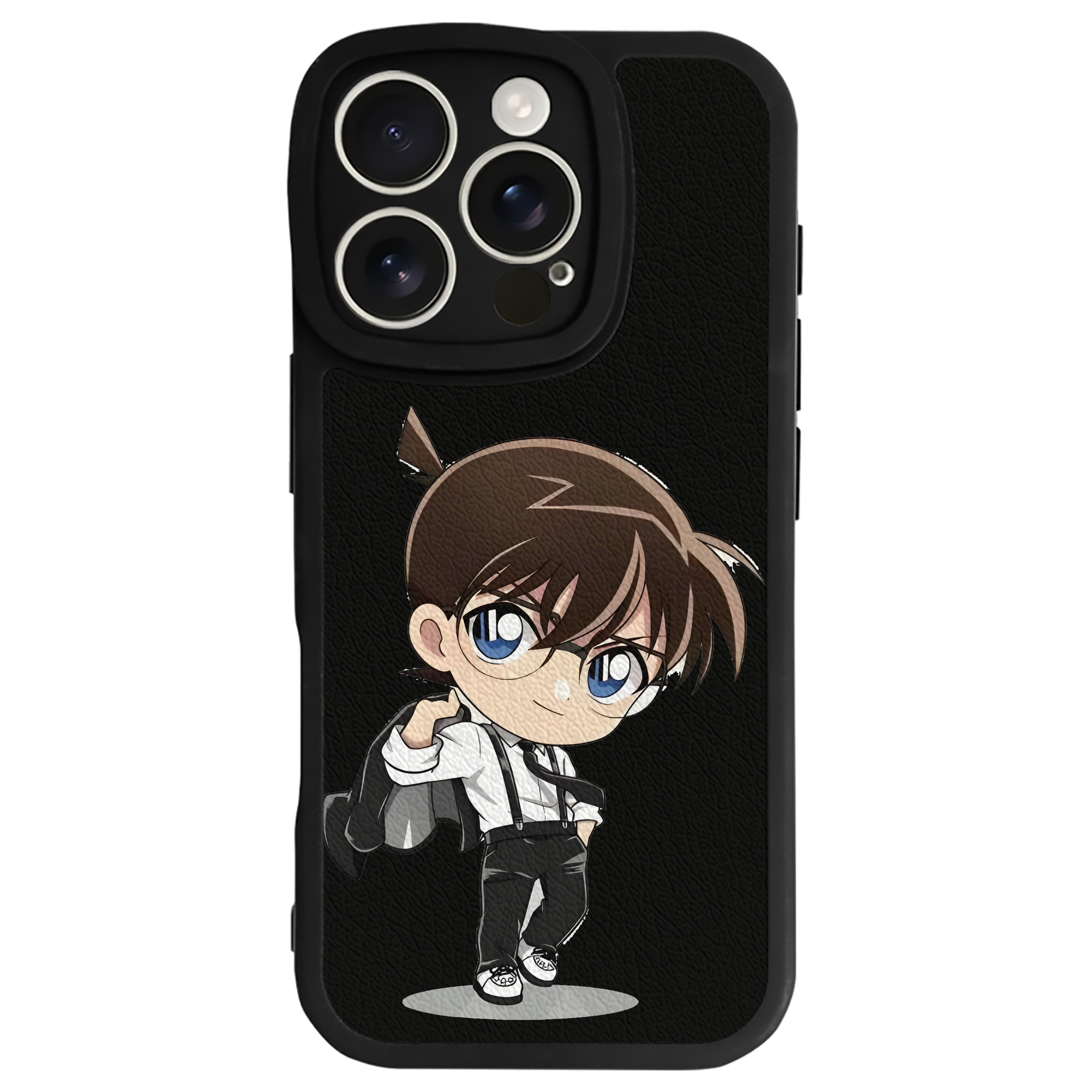 （画像用） 名探偵コナン 江戸川 コナン Detective Conan Conan Edogawa 【iPhone 16シリーズ対応】シリコンスマホケース（レザー調） 材質：シリコン